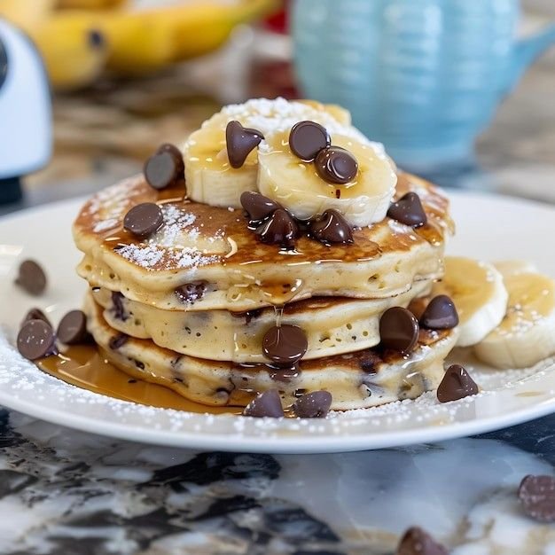 pancakes with peanut butter and chocolate chips