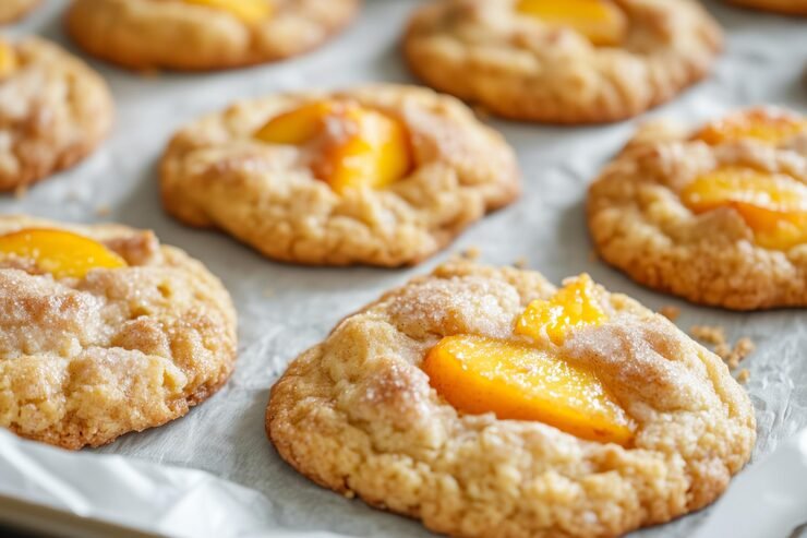 peach cookies with sugar sprinkle