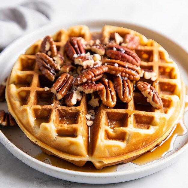 Cinnamon Pecan Yeasted Waffles