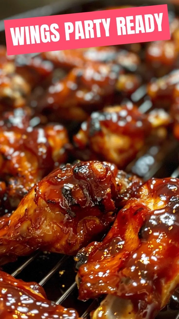 A platter of juicy BBQ chicken wings, perfectly grilled and sauced.