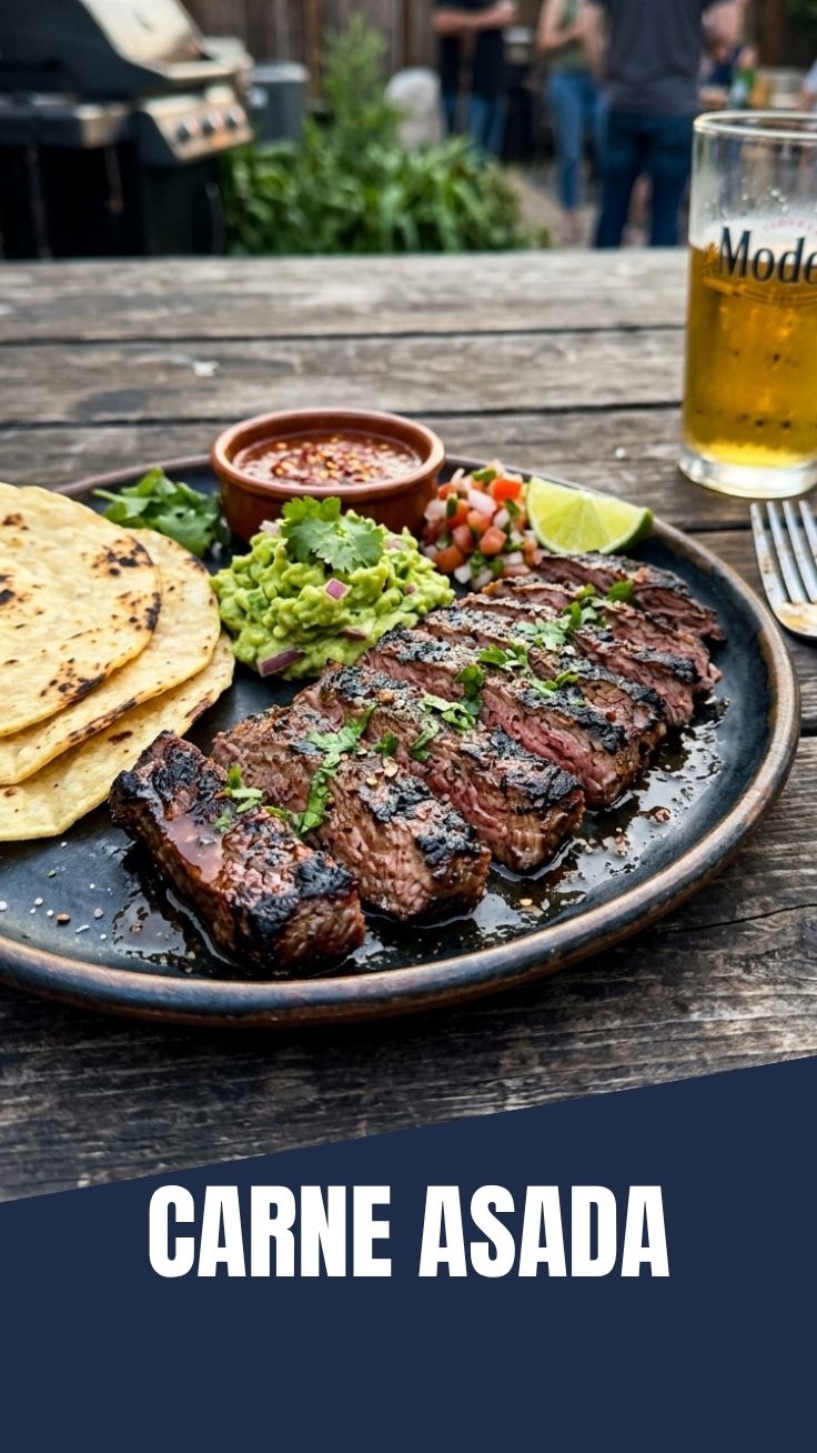 Expertly grilled Carne Asada, thinly sliced and ready to serve.