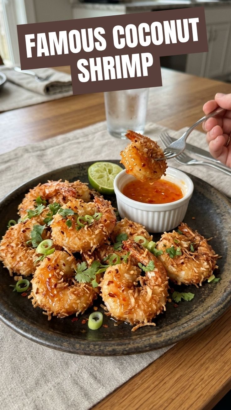 crispy coconut shrimp with dipping sauce
