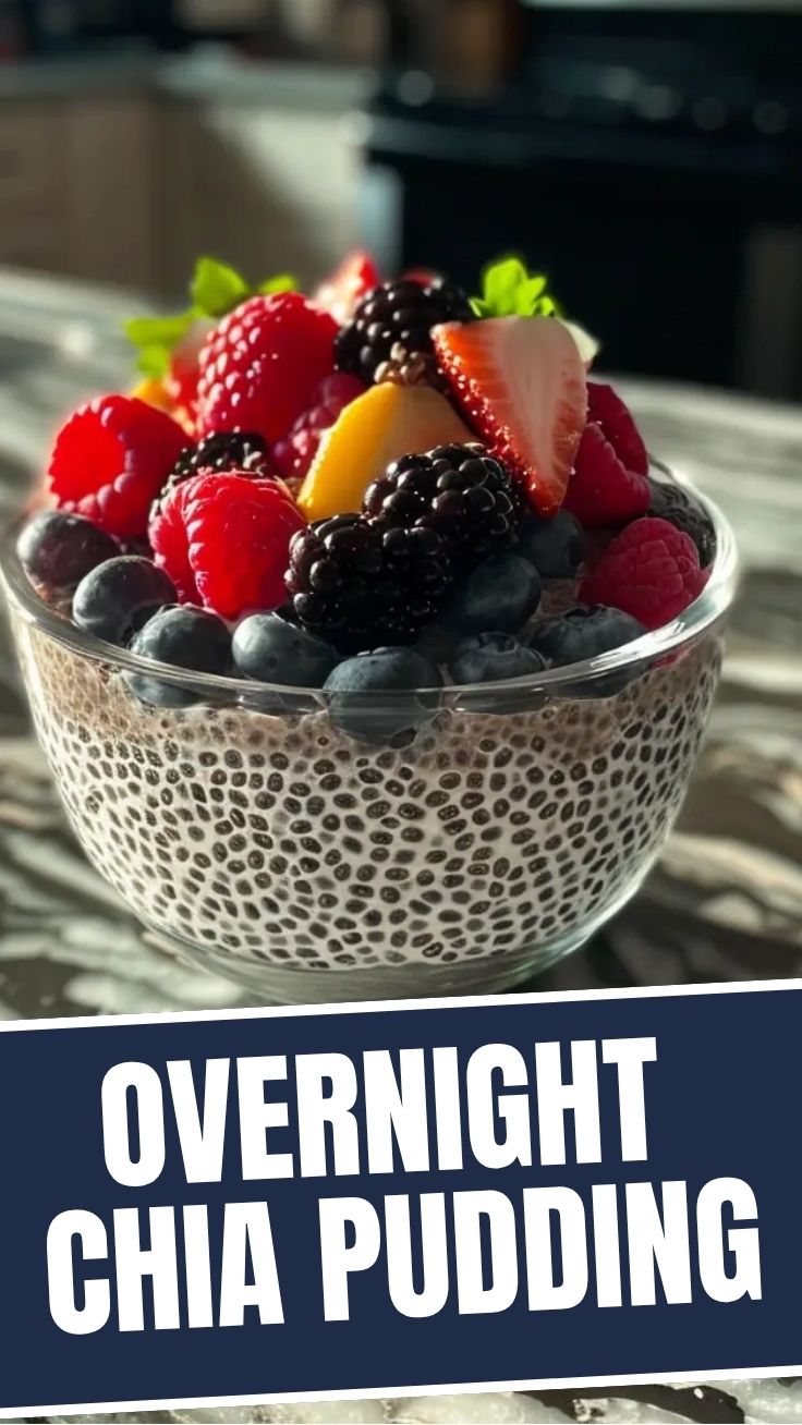 Creamy pumpkin chia pudding in a glass jar with toppings