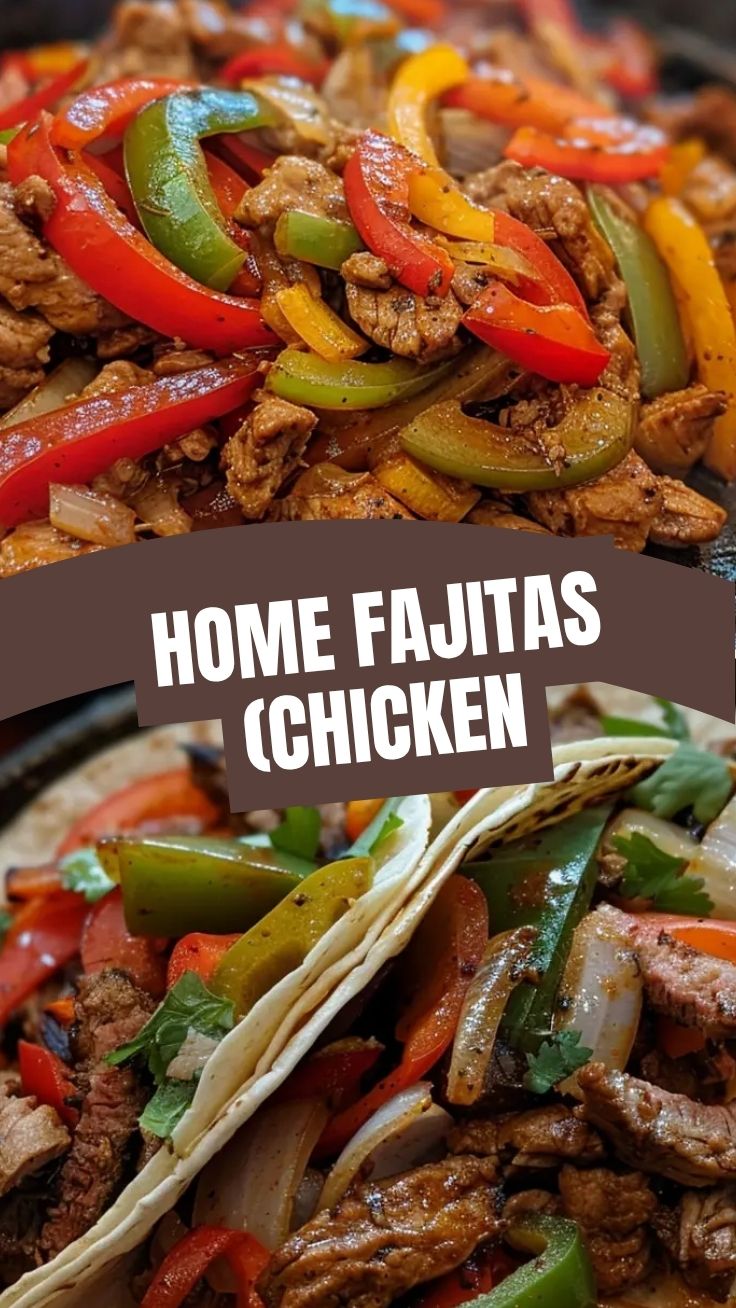 A sizzling platter of mixed chicken and beef fajitas with colorful peppers and onions.