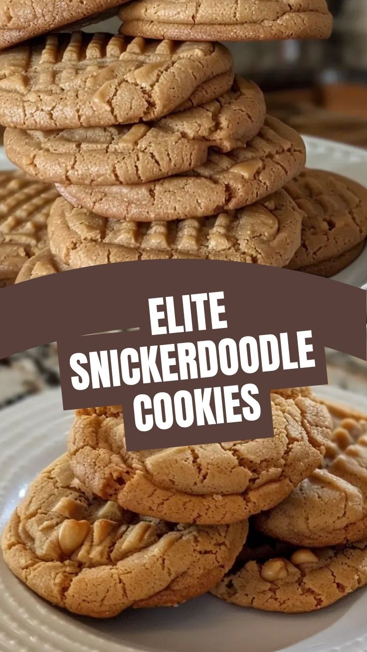 A plate of freshly baked snickerdoodle cookies, warm and crinkled with cinnamon sugar.