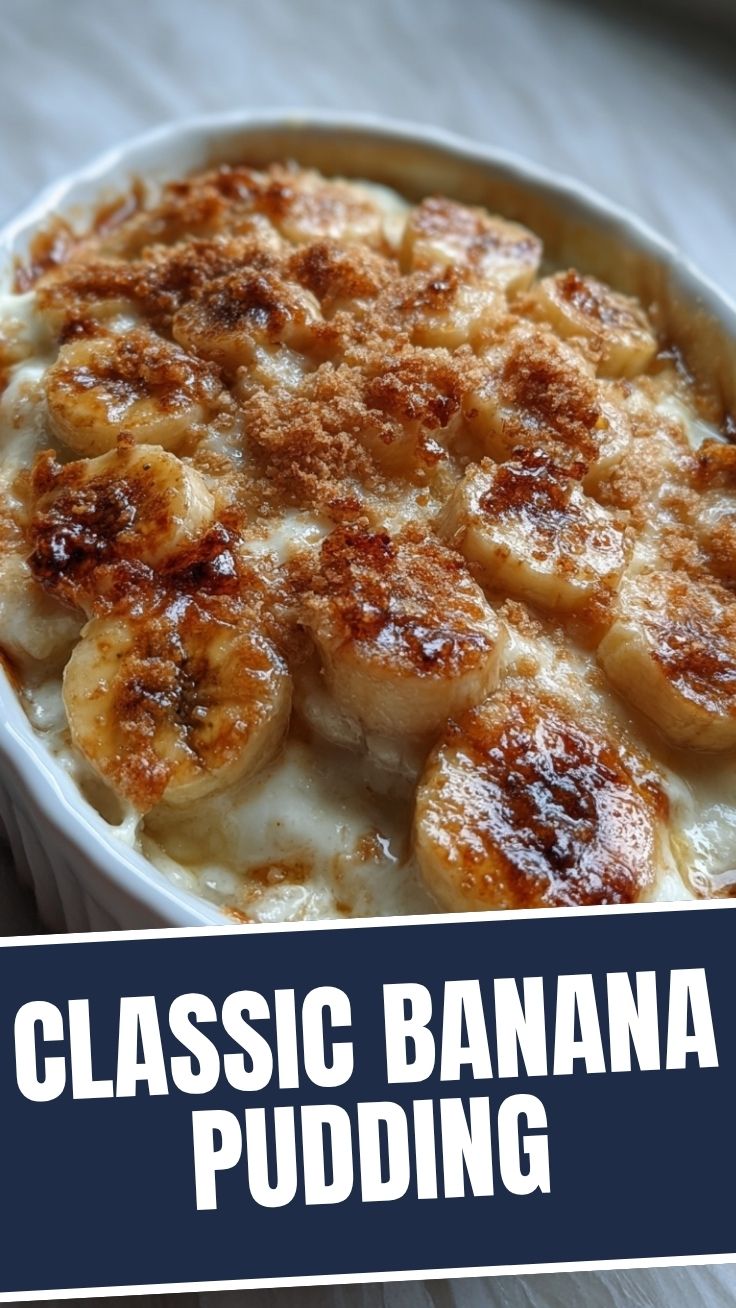 Layered Southern Banana Pudding with golden meringue topping