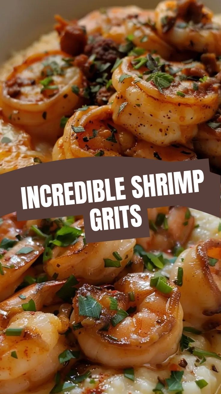 A delectable plate of Southern shrimp and grits, featuring plump shrimp and creamy grits.