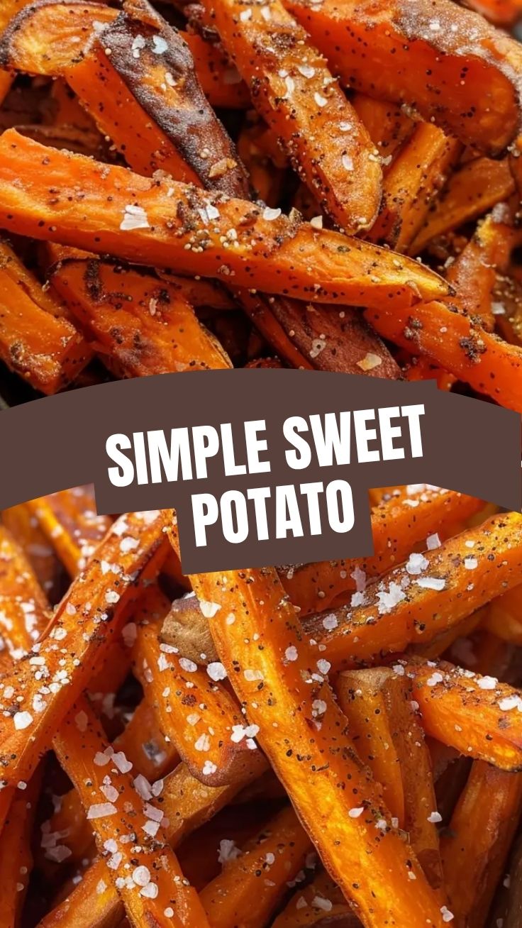 Crispy baked sweet potato fries on a baking sheet