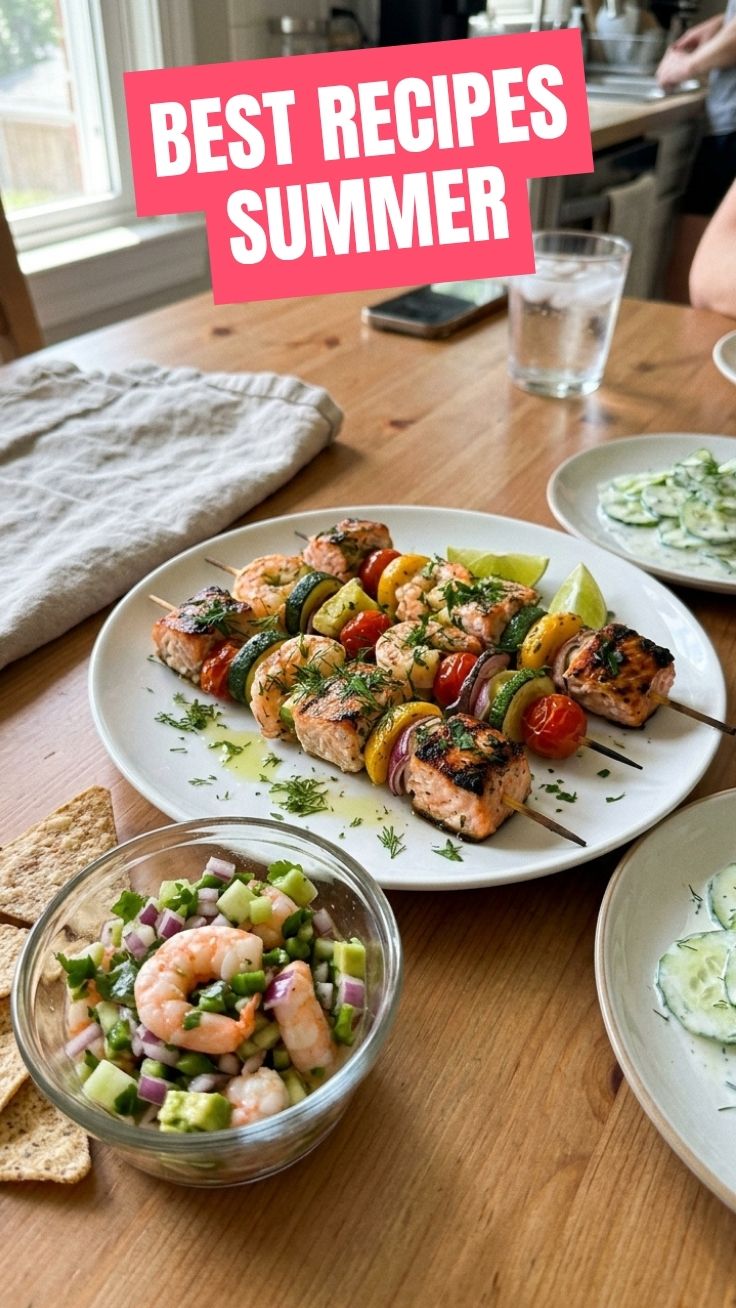 A vibrant selection of low calorie seafood recipes perfect for summer dining.