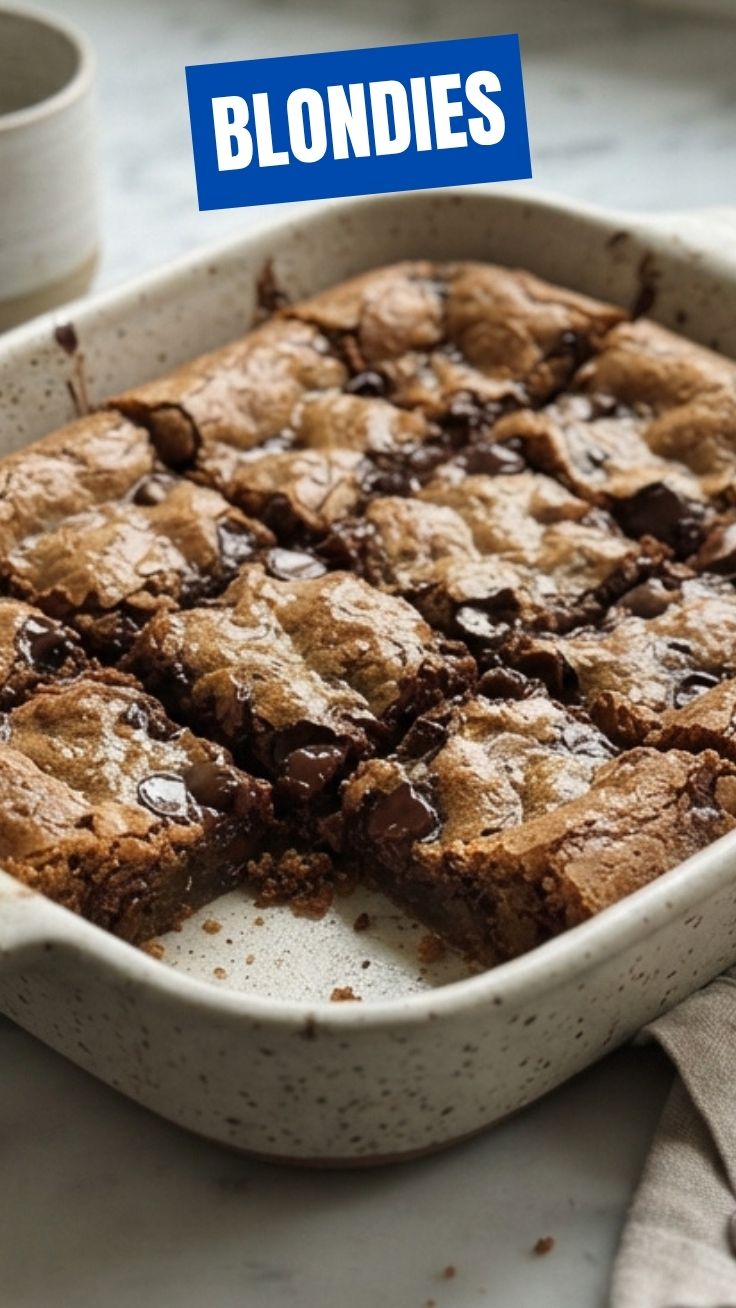 Golden blondies fresh from the oven