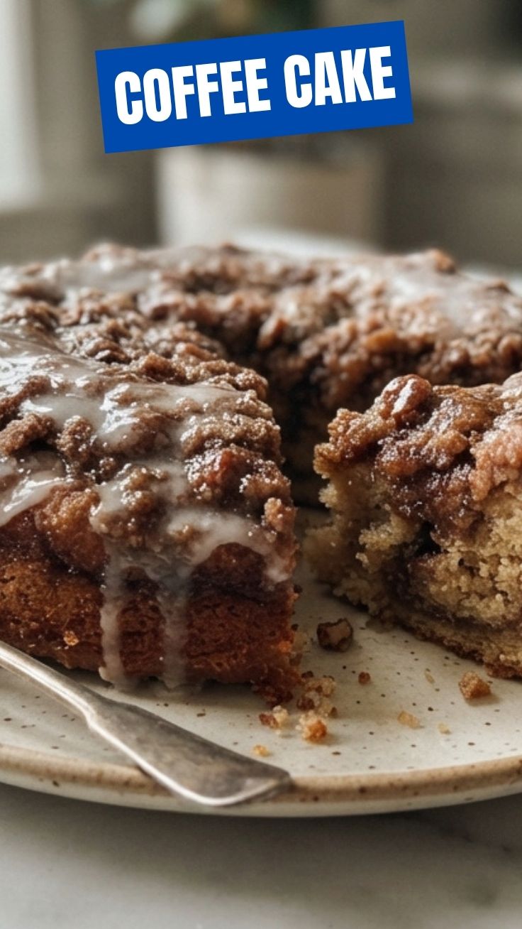 Delicious homemade coffee cake with streusel topping