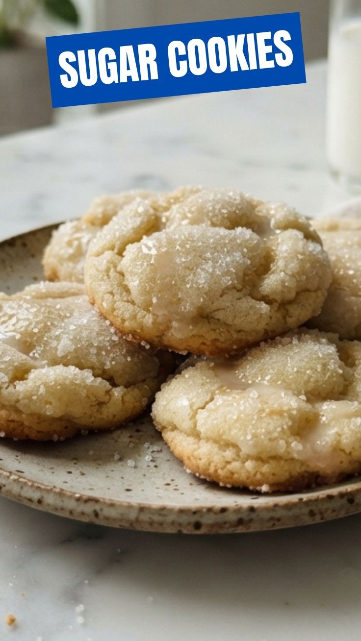 Freshly baked sugar cookies on a cooling rack