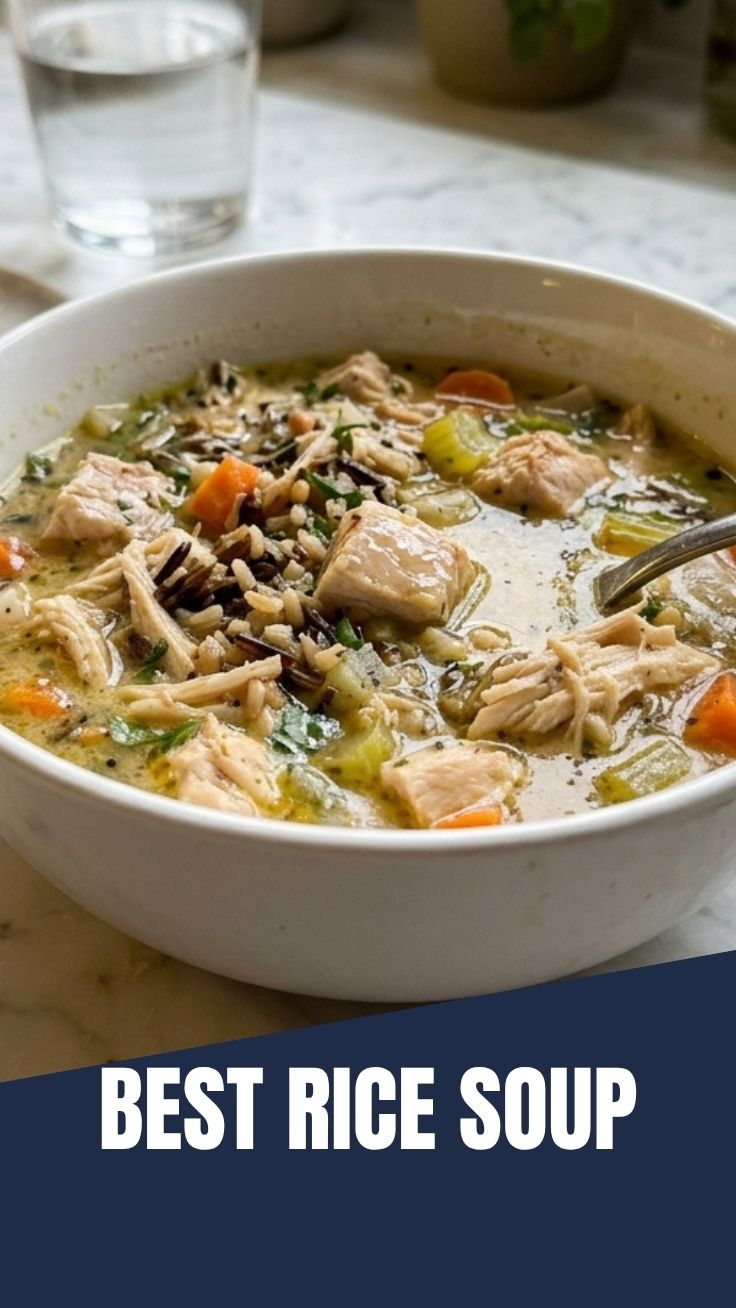 Chicken Wild Rice Soup with fresh herbs