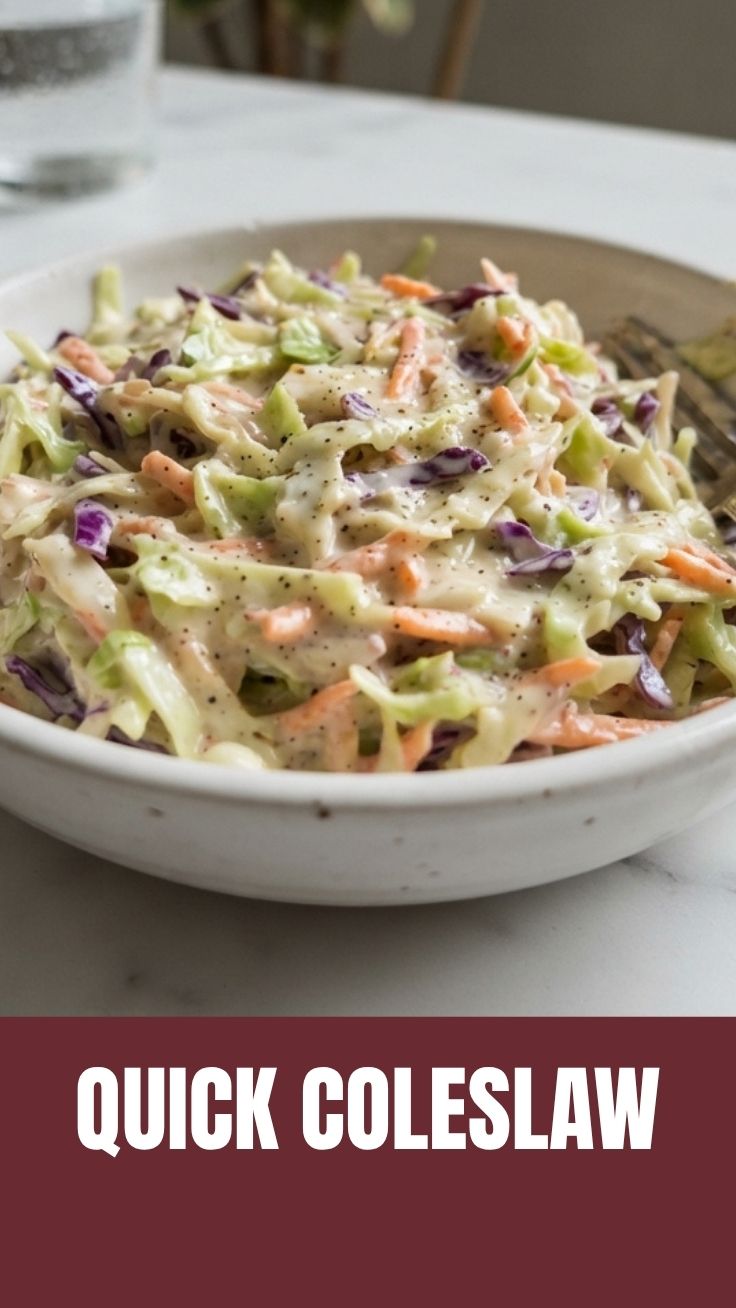 Creamy coleslaw in a bowl