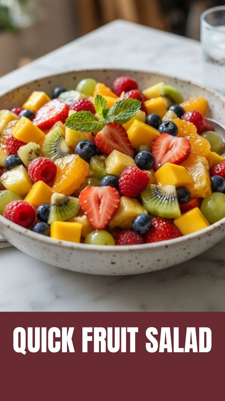 A vibrant fruit salad featuring various fresh fruits
